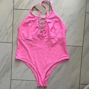 Pink Strappy Swimsuit